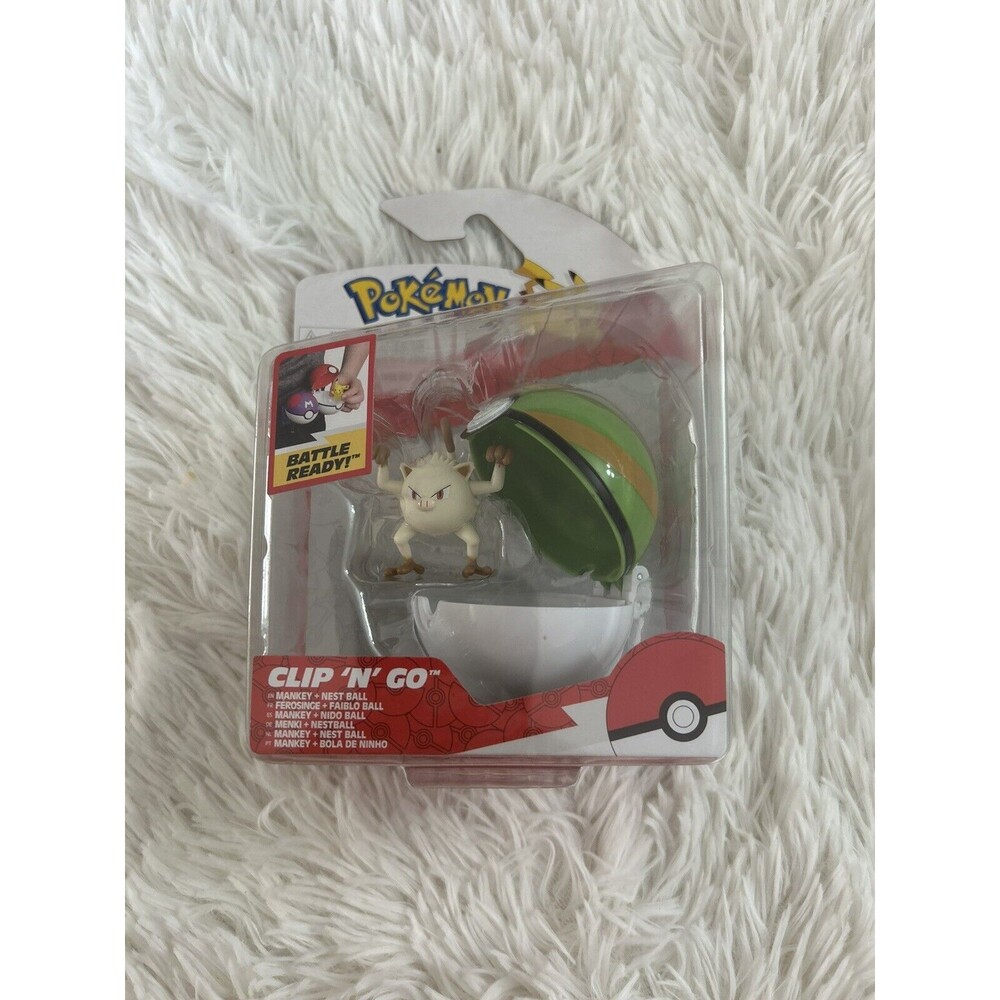 Pokemon Mankey + Nest Ball Clip ‘N’ Go Toy New
